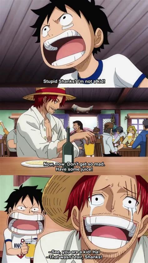 Shanks makes fun of luffy | One piece funny, One piece funny moments ...