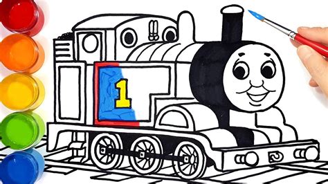 How To Draw Thomas Train Learn Colors Easy Drawing Painting Coloring ...