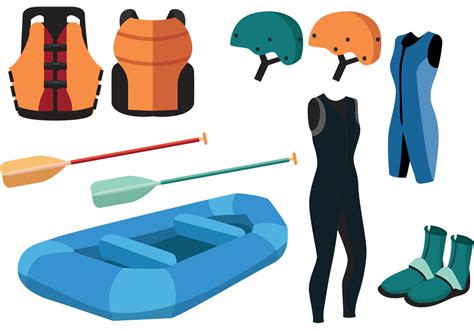 River Rafting Vector Equipment - Download Free Vector Art, Stock ...