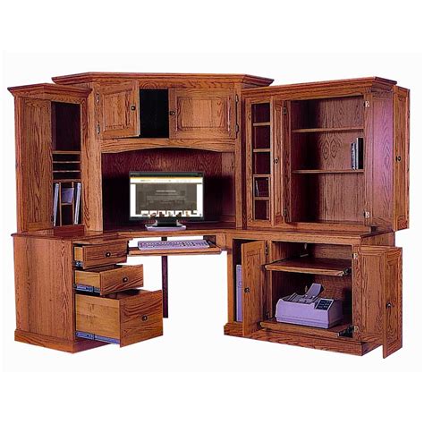 6-Piece Royal Corner Computer Desk Center from DutchCrafters Amish