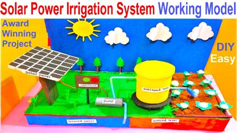 solar power irrigation system project model | science project | diy ...