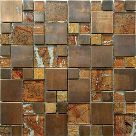 1050 Copper & Glass Mosaic Tiles | Copper mosaic tile, Copper mosaic ...