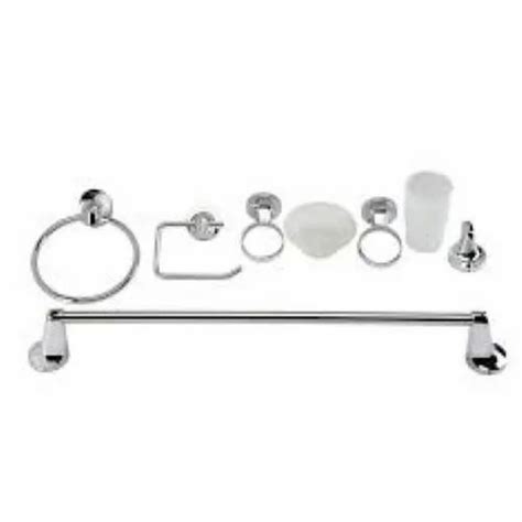 Stainless Steel Sliver Hindware Bathroom Accessories Combo Set, For ...