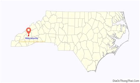 Map of Waynesville town, North Carolina