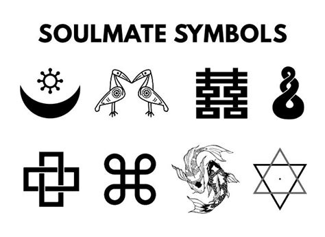 various symbols are shown in black and white with the words soulmate ...