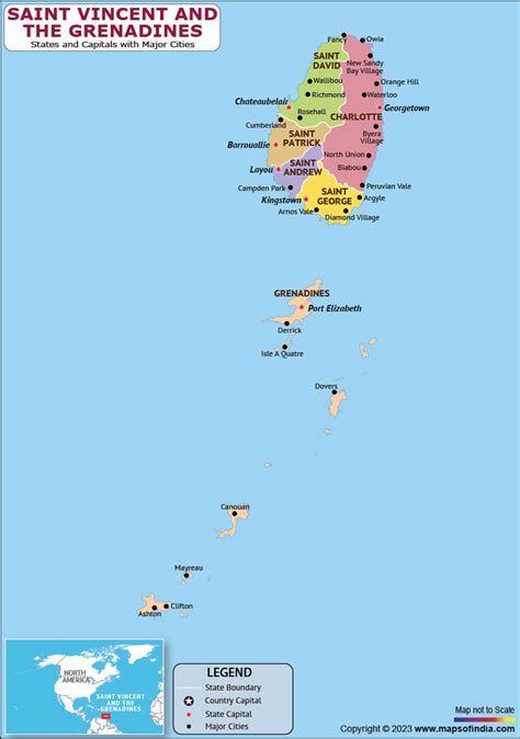 Saint Vincent and the Grenadines Map | HD Political Map of Saint ...