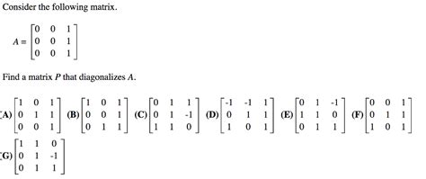 Solved Consider the following matrix. A = [0 0 0 0 0 0 1 | Chegg.com