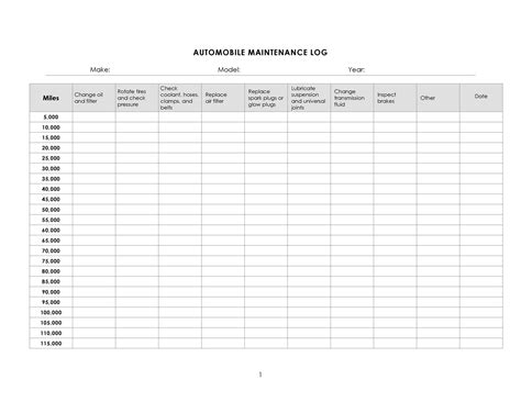 Free Vehicle Log Sheet Template - PRINTABLE TEMPLATES