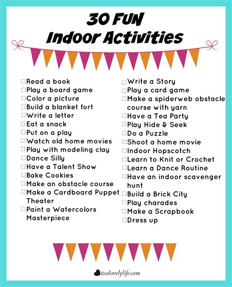 30 Fun Indoor Activities | It's a Lovely Life!