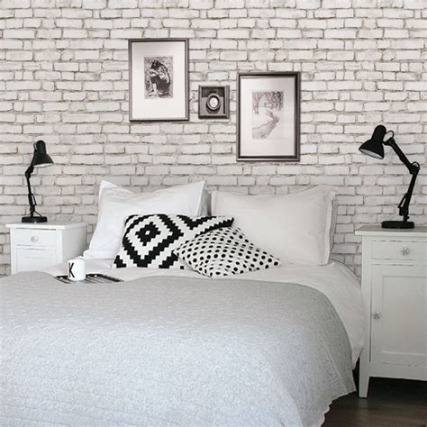 Trend Home 2021: Bedroom Brick Wallpaper Design Ideas - White Brick ...