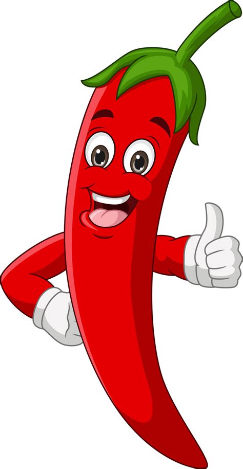 Cartoon chili pepper giving thumbs up 5112515 Vector Art at Vecteezy