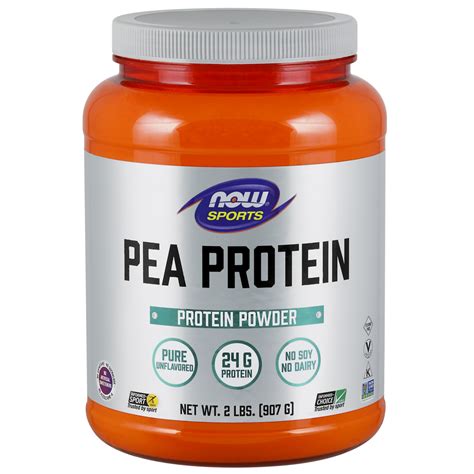 Now Foods Pea Protein Natural Unflavored, Vegan - 2 lbs (907 g ...