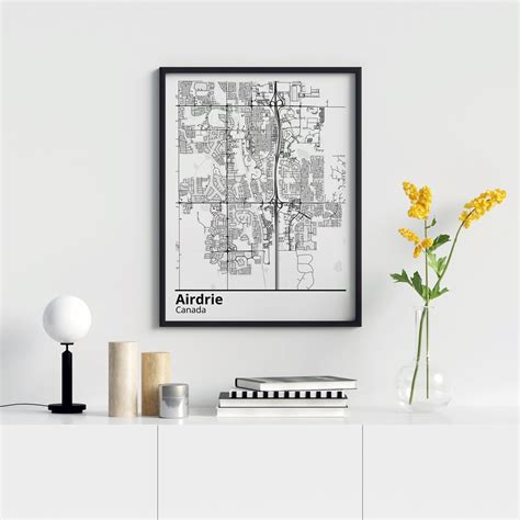 Airdrie Map Print Poster Airdrie City Map Poster Black | Etsy