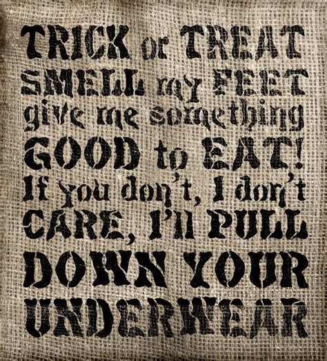 Trick or Treat Smell My Feet Poem Word Stencil 10 - Etsy