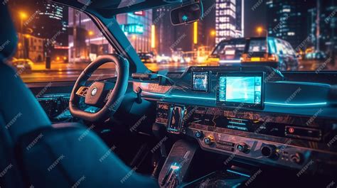 Premium AI Image | A police car with a dashboard and a screen that says ...