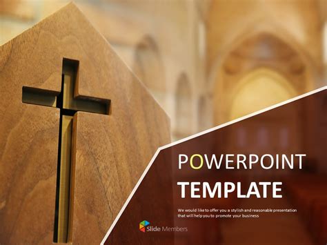 Free Powerpoint Template - Crucifix in Church