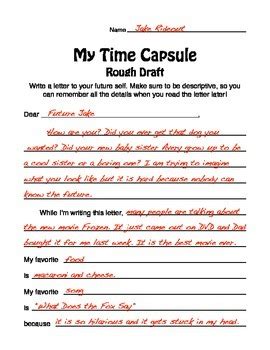 My Time Capsule: A letter-writing project by Jake Rideout | TpT