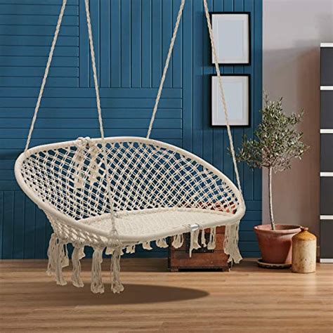 Sorbus Hammock Chair Macrame Hanging Swing Bench, Perfect for Indoor ...