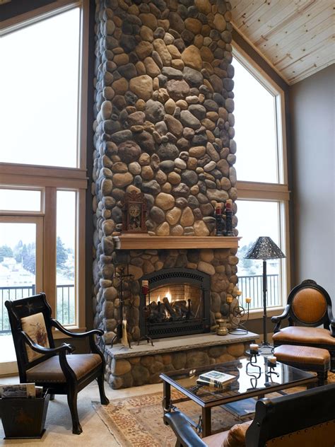 yakima river rock Fireplace | Fireplaces & Chimneys | Pinterest ...