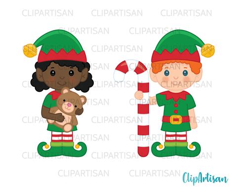 Christmas Elves Clipart, Santa's Workshop, Elf Clip Art INSTANT ...