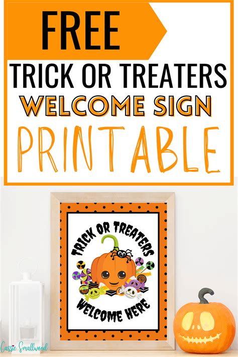 Trick Or Treaters Welcome Sign (Free Printable) - Cassie Smallwood