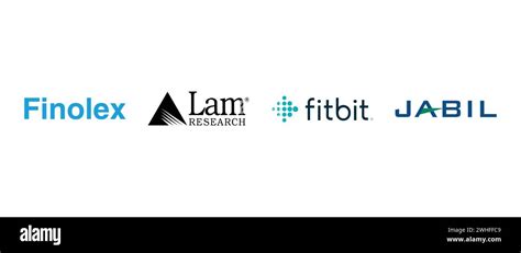 Fitbit, Lam Research, Jabil Circuit, Finolex Group. Vector illustration ...