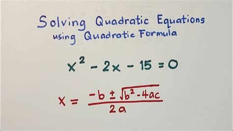 Quadratic Formula Examples