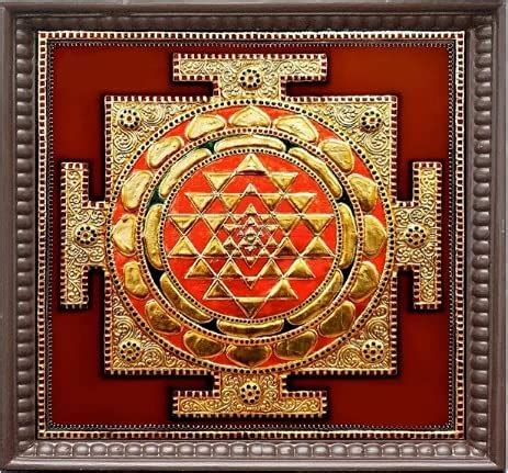 Sri Yantra Antique Tanjore Painting With Frame