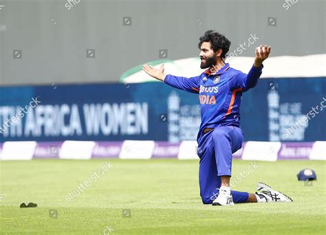 Ravindra Jadeja India Celebrates Taking Catch Editorial Stock Photo ...