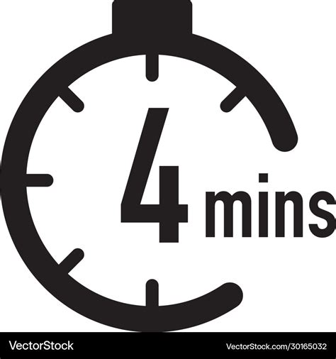 4 minutes timer stopwatch or countdown icon time Vector Image