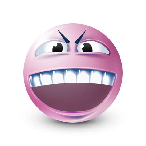 Angry Teeth Emoticon Blue Emoji