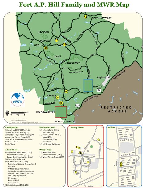 Family and MWR Map :: Fort A.P. Hill :: US Army MWR