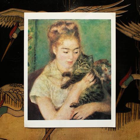 1977 After Auguste Renoir "Woman With a Cat", Large Full-Color Print ...