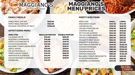 Maggiano's Menu Prices + $10 Off Next Order (2024)