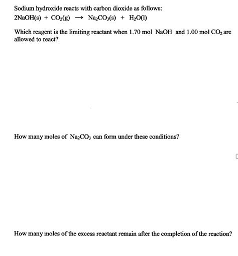 OneClass: Solid sodium hydroxide reacts with carbon dioxide gas to form ...