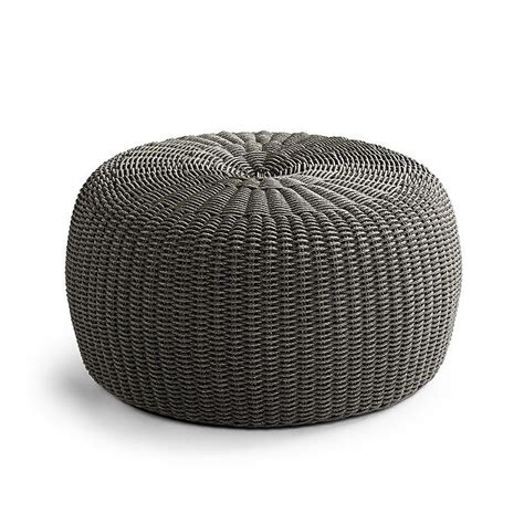 Hudson Outdoor Pouf Ottoman in Charcoal | Frontgate