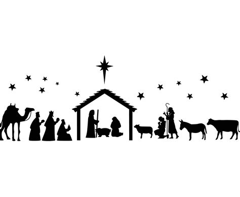 Nativity Scene Clipart Silhouette