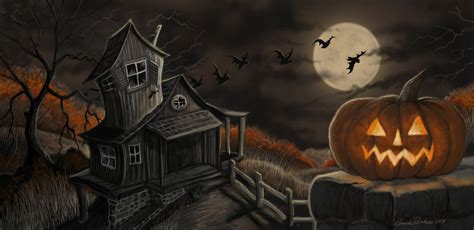 Download Bat Jack-o'-lantern Moon Haunted House House Holiday Halloween ...