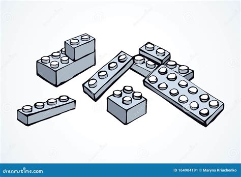 Lego. Vector drawing stock vector. Illustration of collection - 164904191