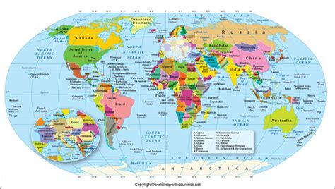 World Map with Continents and Countries Name Labeled | World Map With ...