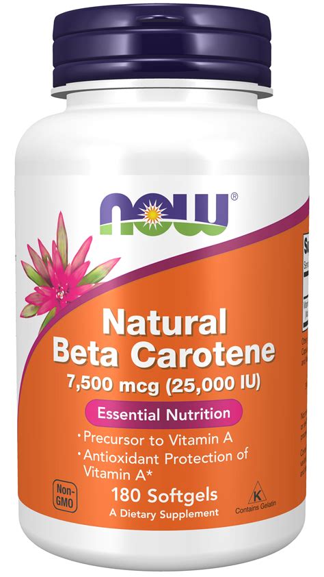 NOW Supplements, Natural Beta Carotene 25,000 IU, Essential Nutrition ...