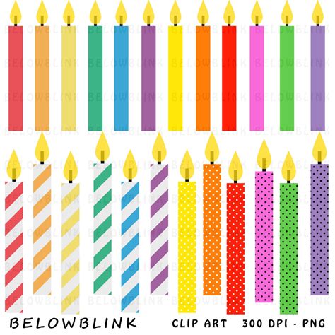 Birthday Candles Digital Clip Art Commercial Use - Instant Download ...