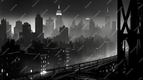 Premium AI Image | black and white photography of a cityscape