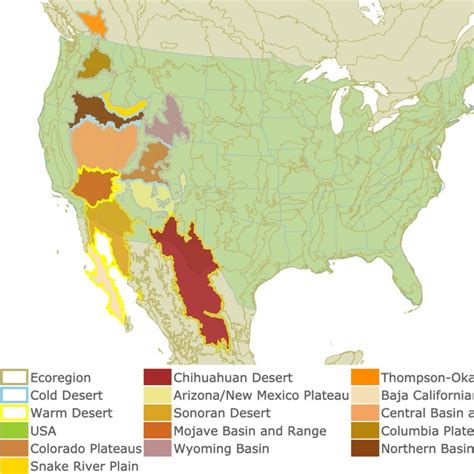 Map Of Deserts In The United States - Lynda Ronalda