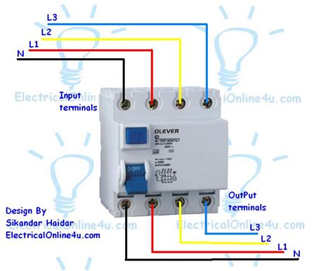 How To Wire A 4 Pole RCD Circuit Breaker For 3 Phase 4 Wire System