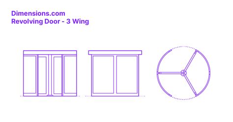 Revolving Door - 3 Wing Dimensions & Drawings | Dimensions.com