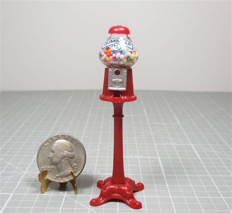 Mini Gumball Machine Tiny Penny Gumball Dispenser with Red | Etsy