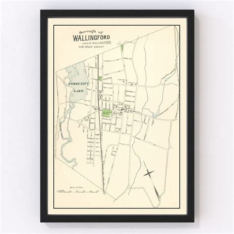 Wallingford Map 1893 Old Map of Wallingford Connecticut Art - Etsy