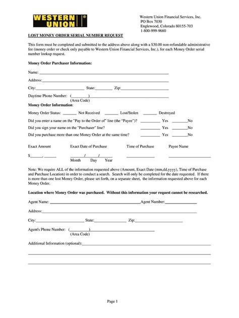 Western Union Form - Fill Online, Printable, Fillable, Blank in Blank ...