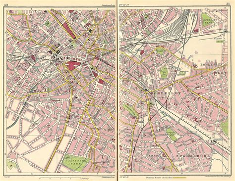 Birmingham, UK - city centre and eastern suburbs street plan - 1933 - a ...